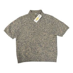 Pendleton NWT Short Sleeve High Neck Knit Merino Wool Blend Sweater size Large